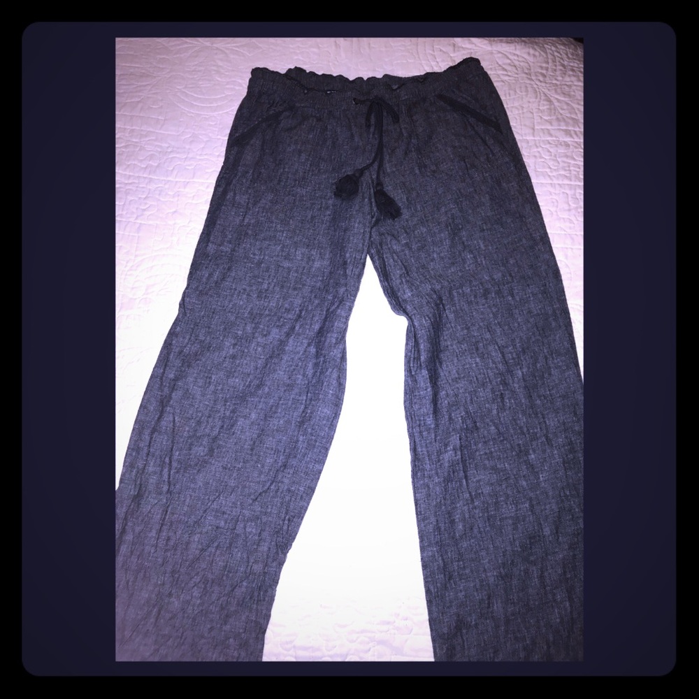 Linen blend wide leg pants in XL